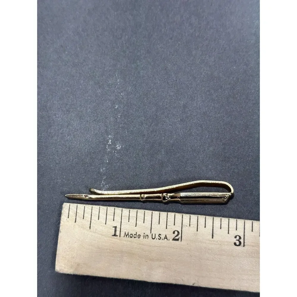 Lot Of‎ 4 Vintage Tie Clip Bar Clasp Gold Tone Stone Small Arson & More